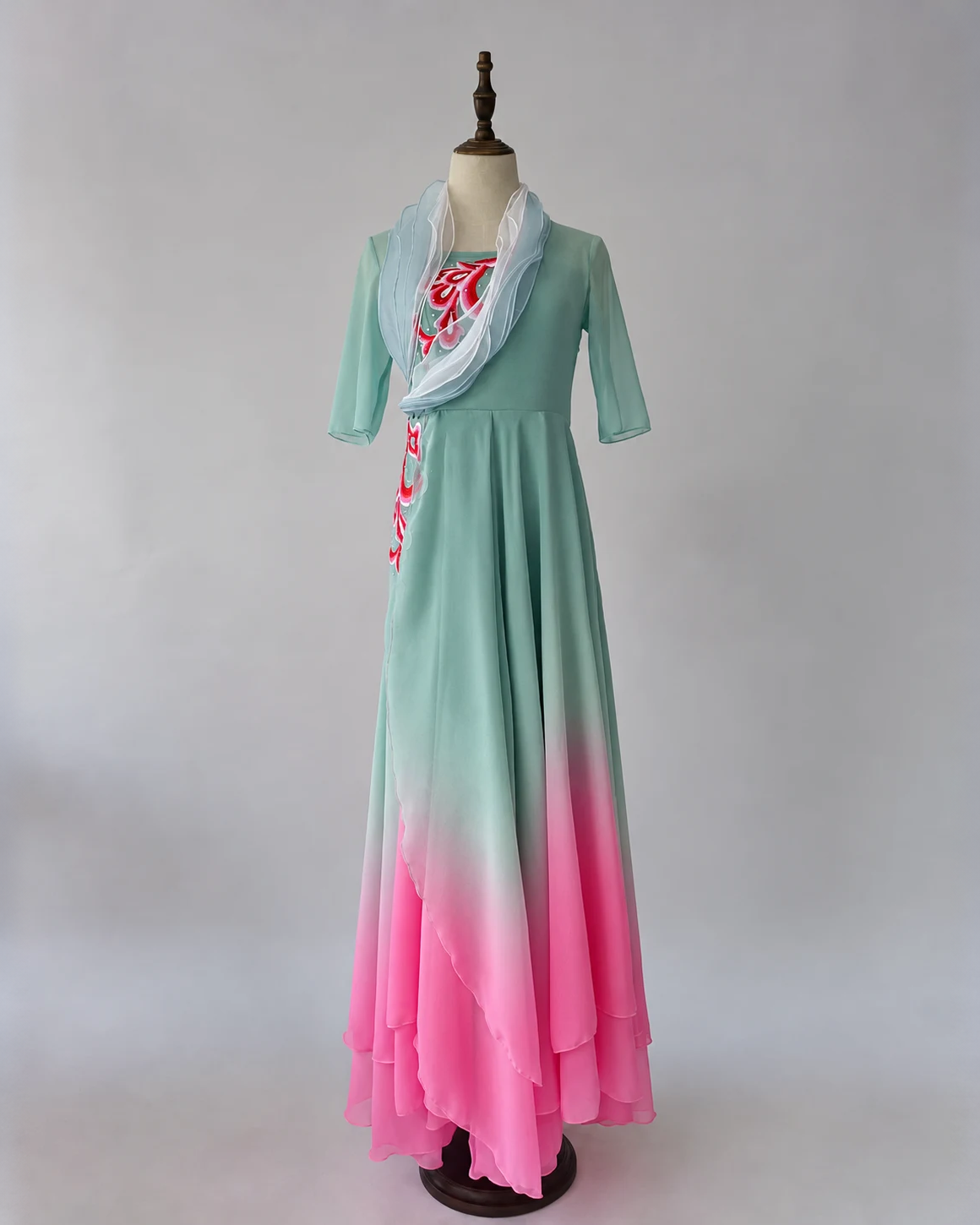 Sage & Pink Gradient Dance Dress — reviewed display photograph