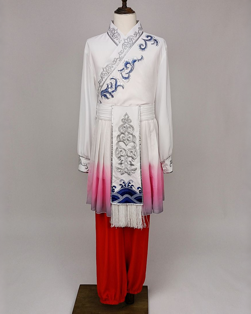 White and Pink Tunic with Red Trousers — reviewed display photograph