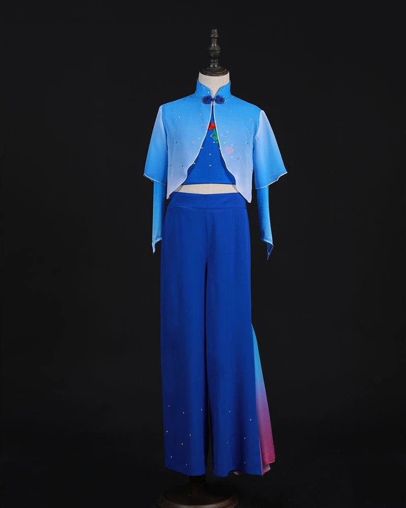 Blue Cropped-Jacket Trouser Set — reviewed display photograph