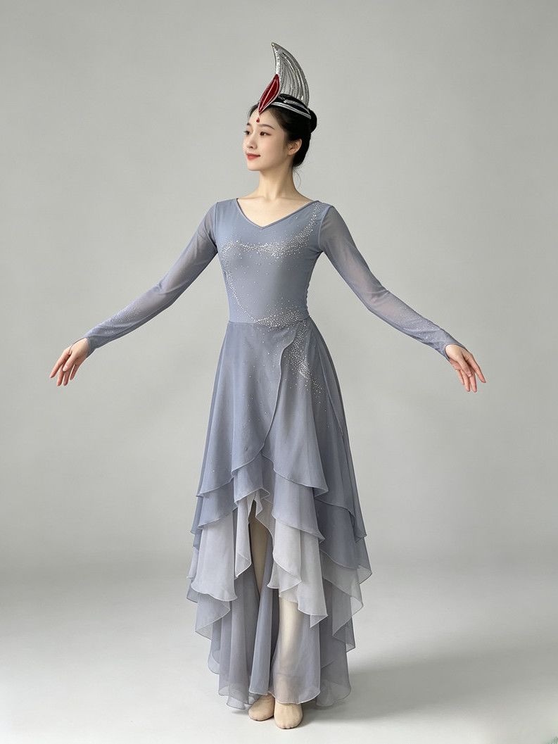 Slate Layered Dance Dress — photograph 1