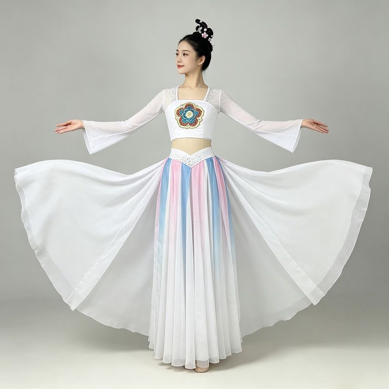 White and Pastel Panel Dance Set — photograph 1