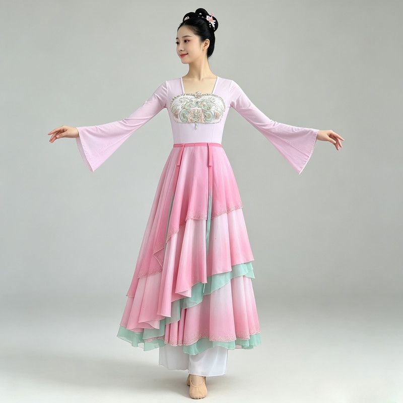 Rose & Mint Layered Dress — photograph 1