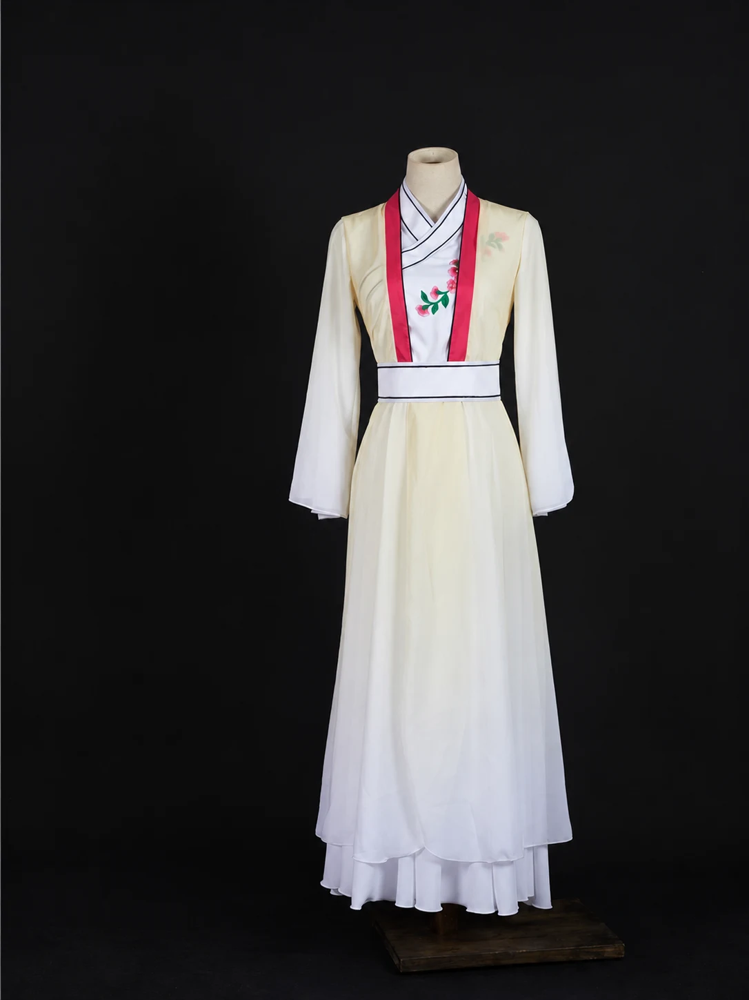 Ivory Layered Dress with Rose Trim — retouched product photograph
