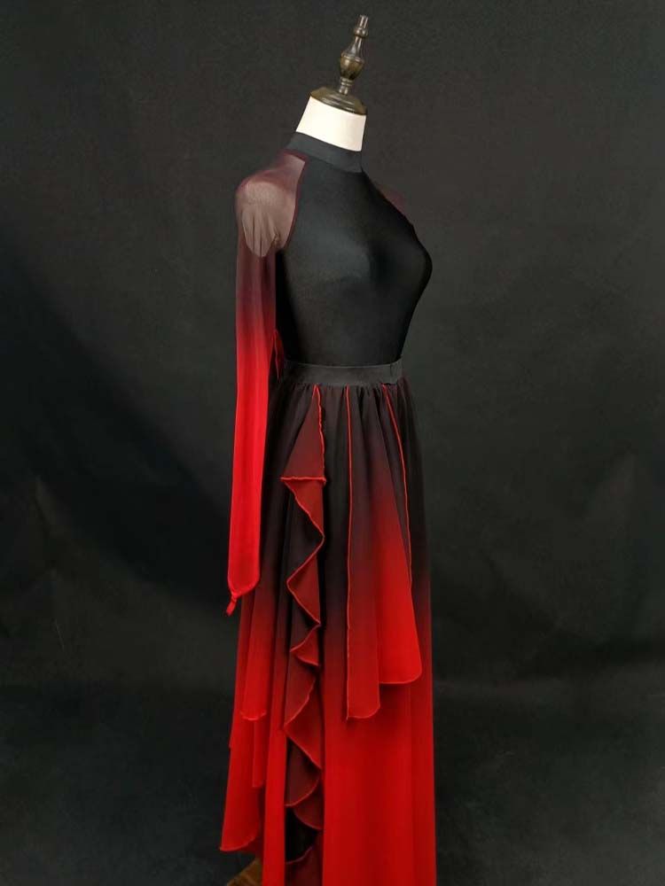 Black-to-Red Layered Dance Dress — photograph 3