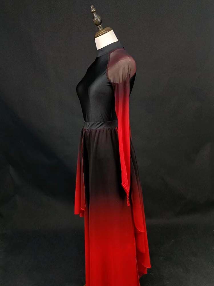 Black-to-Red Layered Dance Dress — photograph 4