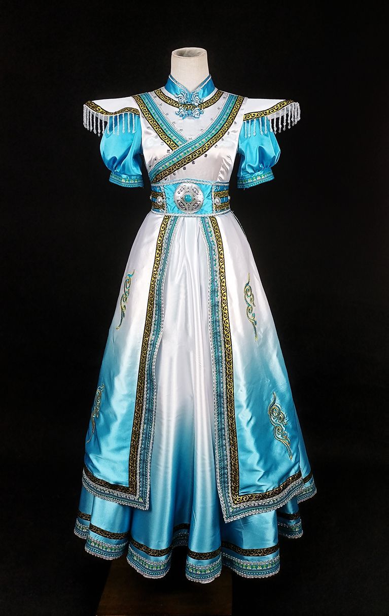 Turquoise Ombre Shoulder-Fringe Dress — photograph 3