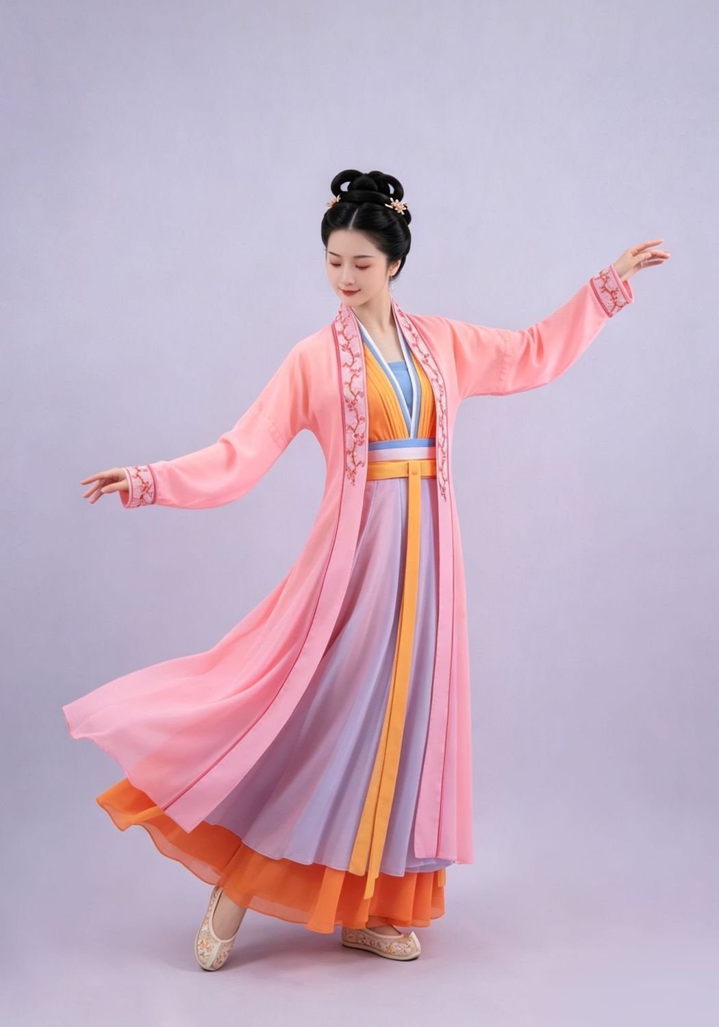 Warm-Tone Layered Classical Dance Dresses — photograph 2
