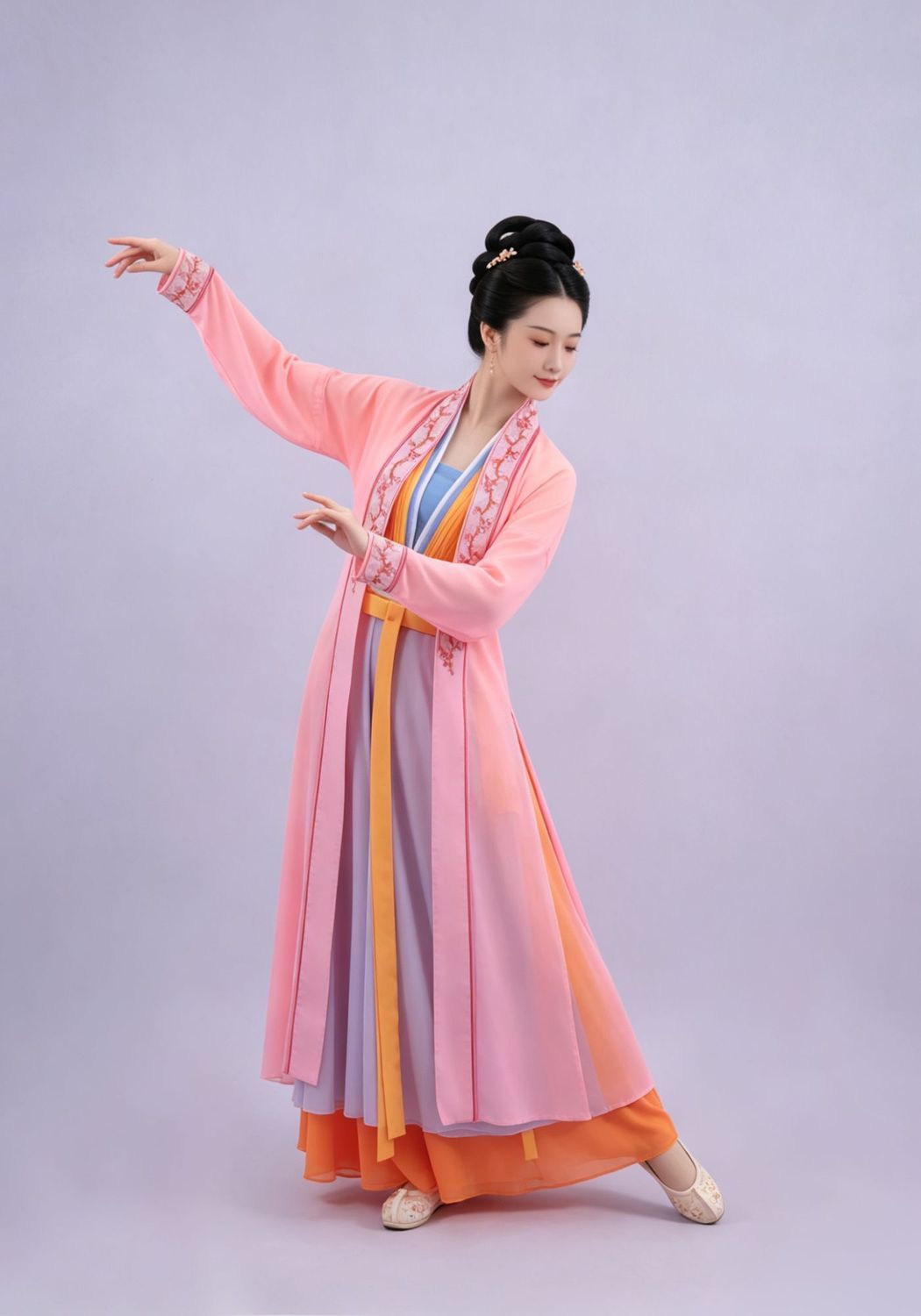 Warm-Tone Layered Classical Dance Dresses — photograph 4
