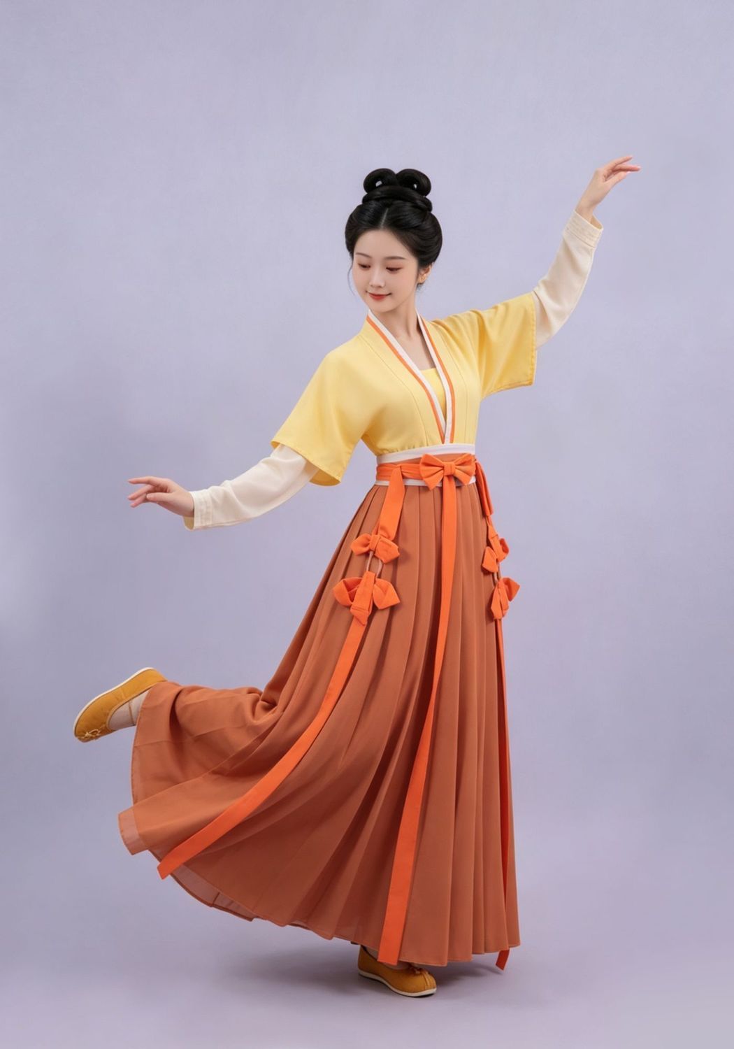 Warm-Tone Layered Classical Dance Dresses — photograph 5